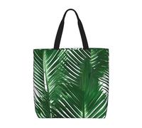 sttung Grande borsa da spiaggia da donna con stampa di foglie di palma verde, borsa riutilizzabile per shopping, viaggi, palestra, uscite casual