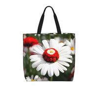 sttung Grande borsa da spiaggia da donna con stampa floreale e margherita bianca, borsa riutilizzabile per shopping, viaggi, palestra, uscite casual