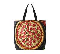 sttung Grande borsa da spiaggia da donna, con stampa pizza, riutilizzabile, per shopping, viaggi, palestra, uscite casual
