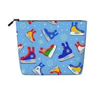 sttung Hockey Elements Creativo Stampa Singolo Strato Imitazione Lino Trucco Borsa Donna Cerniera Viaggio Toiletry Pouch, Nero , Taglia unica