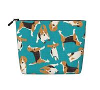 sttung I cani stampano il sacchetto di toilette di viaggio della chiusura lampo delle donne della borsa di trucco di lino imitazione, Nero , Taglia unica