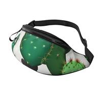 sttung Marsupio all-in-one con stampa cactus verde per appassionati di escursionismo, viaggi e corsa, Nero , Taglia unica