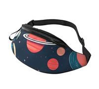 sttung Marsupio all-in-one con stampa di pianeti dello spazio esterno, per appassionati di trekking, viaggi e corsa, Nero , Taglia unica