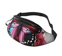 sttung Marsupio all-in-one con stampa di rose e farfalle per appassionati di escursionismo, viaggi e corsa, Nero , Taglia unica