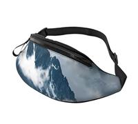 sttung Marsupio all-in-one con stampa paesaggio con montagne e nuvole per appassionati di escursioni, viaggi e corsa, Nero , Taglia unica