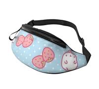 sttung Marsupio tutto in uno con stampa di fragole dei cartoni animati per appassionati di escursionismo, viaggi e corsa, Nero , Taglia unica