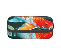 sttung Pretty Koi - Astuccio per cosmetici con stampa di pesci e matite per sopracciglia, con scomparti multipli per viaggi, Nero , Taglia unica