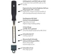 Stubai 354308 Scalpello per Legno, Impugnatura in PP Nera, 8 mm