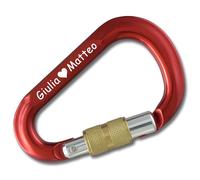 Stubai Pro Moschettone Personalizzato - Regalo Montagna, Carabiner HMS Donna, Rosso