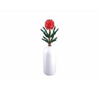 Stuban Set di fiori da costruzione, mattoncini vita creativa, rosa rossa con vaso bianco, altezza 39,1 cm, M38-B1101-08