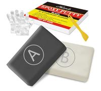 Stucco Epossidico,340 g Stucco Epossidico Riparazione Bicomponente, Mastice Colla Epossidica per Riparare Perdite/Fessure/Riempire Fori, per Metallo, Plastica Rigida, Pietra, Legno, Ceramica (Nero)