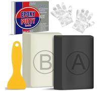 Stucco Epossidico Bicomponente 280g - Mastice Epoxy Putty Modellabile per Piscina, Adesivo Ripara Fuga Subacquea/Crepe, Riempie Fori, Adatto a Plastica/Metallo/Legno/Ceramica/Piastrelle (Grigio)