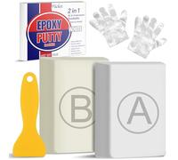 Stucco Epossidico Bicomponente 280g - Mastice Epoxy Putty Modellabile per Piscina, Adesivo Ripara Fuga Subacquea/Crepe, Riempie Fori, Adatto a Plastica/Metallo/Legno/Ceramica/Piastrelle (Bianco)