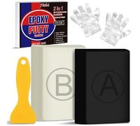 Stucco Epossidico Bicomponente 280g - Mastice Epoxy Putty Modellabile per Piscina, Adesivo Ripara Fuga Subacquea/Crepe, Riempie Fori, Adatto a Plastica/Metallo/Legno/Ceramica/Piastrelle (Nero)