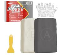 Stucco Epossidico Nautica, 280g Riparazione Rapida per Piscine, Colla Epossidica Bicomponente per Ripara Plastica, Legno, Piastrelle, Ceramica, Metallo, Impermeabile e Resistentecaldo (Grigio)