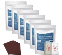 Stucco epossidico rinforzato con acciaio (100 g) - Kit di riparazione impermeabile e resistente al calore - Stucco universale per incollaggio, riparazione e modellazione di metallo, legno (6Pcs)