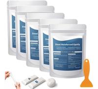 Stucco epossidico rinforzato con acciaio, kit di riparazione impermeabile e resistente al calore, adesivo bicomponente (AB) ad alta resistenza per metallo, legno, ceramica e plastica. (5pcs)