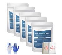 Stucco epossidico rinforzato con acciaio, Pasta riparatrice multiuso ad alta resistenza, stucco bicomponente per metallo, legno, ceramica, pietra, plastica e tubi in PVC, adesivo impermeabile (5pc)