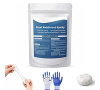 Stucco epossidico rinforzato con acciaio, Pasta riparatrice multiuso ad alta resistenza, stucco bicomponente per metallo, legno, ceramica, pietra, plastica e tubi in PVC, adesivo impermeabile (1pc)