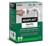 Stucco Impermeabile per Umidità e Salnitro - Aguaplast Operlite Rasante Fibrorinforzato per Esterni e Interni - Stucco Risanante per Crepe, Facciate e Cemento Armato 1kg