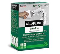 Stucco Impermeabile per Umidità e Salnitro - Aguaplast Operlite Rasante Fibrorinforzato per Esterni e Interni - Stucco Risanante per Crepe, Facciate e Cemento Armato 5kg