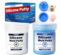 Stucco in silicone da 426 g, kit per la creazione di stampi in silicone resistente e flessibile, facile rapporto di miscelazione 1:1, ad asciugatura rapida, forte e riutilizzabile, per fusione, resina