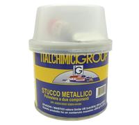 Stucco Metallico Poliestere Bicomponente 125 ml con Induritore, Stucco per Metallo Ferro e Vetroresina, Applicazione a Spatola, Carteggiabile