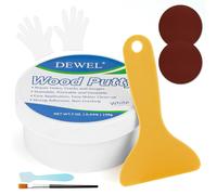 STUCCO PER LEGNO BIANCO ALL'ACQUA 200G KIT RIPARAZIONE MOBILI RIMEDIA CREPE E BU