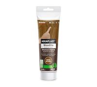 Stucco per Legno Colorato Pronto all’Uso - Aguaplast Woodlite Fibrorinforzato - Riempitivo per Buchi e Crepe su Mobili, Infissi e Parquet - Verniciabile Senza Fondo Colore Noce scuro tubo da 125ml