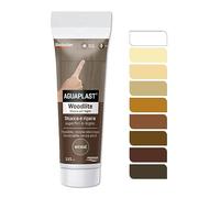 Stucco per Legno Colorato Pronto all’Uso - Aguaplast Woodlite Fibrorinforzato - Riempitivo per Buchi e Crepe su Mobili, Infissi e Parquet - Verniciabile Senza Fondo Colore Wenghè tubo da 125ml