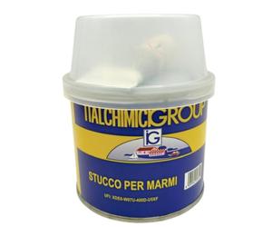 Stucco per Marmi Bicomponente 125 ml con Induritore - Certeggiabile Riparazione Crepe, Incollaggio per Marmo, Ceramica, Porcellana - Resistente fino a 100°C