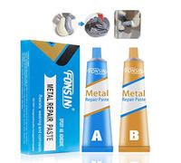 Stucco per Metallo, Metallo Liquido B, Bicomponente per Metalli, Stucco per Ferro, Resistenza al Calore Industriale Materiali per Saldatura a Freddo Pasta per Riparazioni in Metallo Colla (50g+50g)