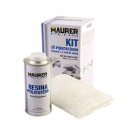 STUCCO per VETRORESINA IN KIT Resina + Lana di vetro + Catalizzatore MAURER PLUS
