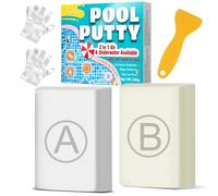 Stucco Piscina Bianco - 340g Kit Patch Subacqueo 2 Parti Argilla Epossidica, Riparazione Perdite Acqua Piscina Sotto/Sopra Livello,Fissaggio Crepe Piastrelle Fibra Vetro Calcestruzzo Cemento