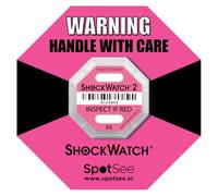 Stuck For - ShockWatch 2 Indicatore di impatto, confezione da 100, 5G rosa, a prova di manomissione, indicatore di danni da urti