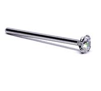 Stud a coda di pesce 2mm Set di artigli trasparenti CZ 20g (0.8mm)Titanium...