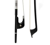 Student archetto violino Arco Per Contrabbasso Tedesco, Dimensioni 1/8, Bacchetta Liscia In Fibra Di Carbonio, Inserto In Ebano Lucido Premium, Risposta Rapida
