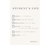 Student Daily Essentials Notebook: Food Water Movement Study Clean Sleep | Grid Paper | 80 Sheets | Get Some Rest