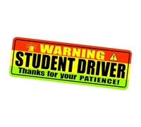 Student Driver Sticker Magnet - 24x8cm Car Magnetic Reflective Sign | Waterproof, UV Resistant, Reusable Safety Bumper Sticker For Cars, Motorcycles, Electric Vehicles | Road Safety Use