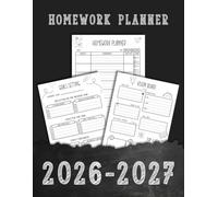 Student Homework Planner 2026-2027: Undated Assignment Book with Goal Setting & Vision Board