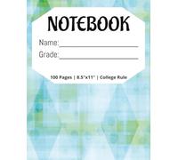 Student Notebook, Cyan, for Student's and Teachers, 8.5"x11" College Ruled