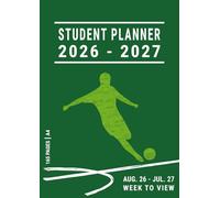 Student Planner 2026-2027 A4: Boys Secondary School and High School Homework Diary UK for KS3 KS4 Football Lovers , August to July Academic Year 26/27 , Green