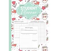 Student Planner Undated: Monthly Calendar, Assignment Tracker, Project Planning, Daily Study Planner Pages for Girls, Teens