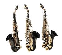 Student Sassofono Sassofono Acuto B Tubo Piatto In Ottone Corpo Sassofono Intagliato Bottone A Conchiglia Bianca Bottone In Oro Nero Sax Con Cinturino A Scatola Ancia