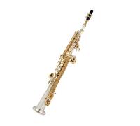 Student Sassofono Sassofono Acuto Corpo Placcato Argento Chiave Laccata Dorata Sassofono In Ottone Tubo Dritto B (b) Strumento Con Custodia (Color : MULTI)