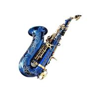 Student Sassofono Sassofono Acuto Curvo Blu B Piatto Sax In Ottone Nero Oro Con Custodia Per Bocchino
