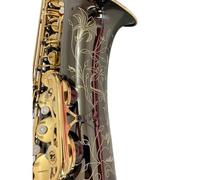 Student Sassofono Sassofono Tenore Professionale Nero In Si Bemolle Con Incisione Squisita Del Sassofono Tenore In Oro Nichel Nero (Color : Leather bag)