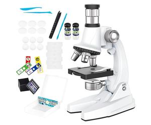 Student Science Microscope - Adjustable 100X-1200X Viewing Kit, Educational Experiment Set | Home School Laboratory Classroom Application, Amateur Scientist Toy, Biology Observation Instrument, STEM