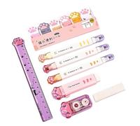 Studente Cartoleria Set Clear Pen Case Correction Roller Roller Evidlighter Piccole Note Ritorno Alle Forniture Scolastiche Cats Paws Stationery