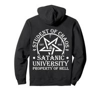 Studente del Caos università Satanica Inferno Baphomet Pentagram Felpa con Cappuccio